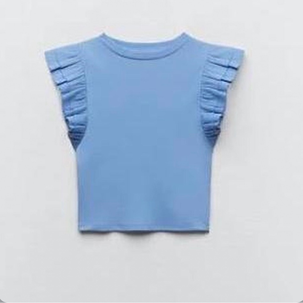 ZARA Blue Ruffled Kids Top